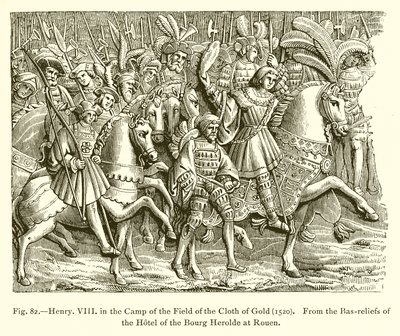 Hendrik VIII in het kamp van het Veld van het Gouden Laken (1520) door French School