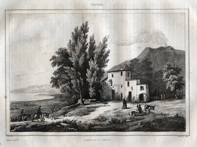 Hermitage van de Vesuvius - ERMITAGE DU VESUVE NAPELS ITALIË - Vesuvio Gravure uit 