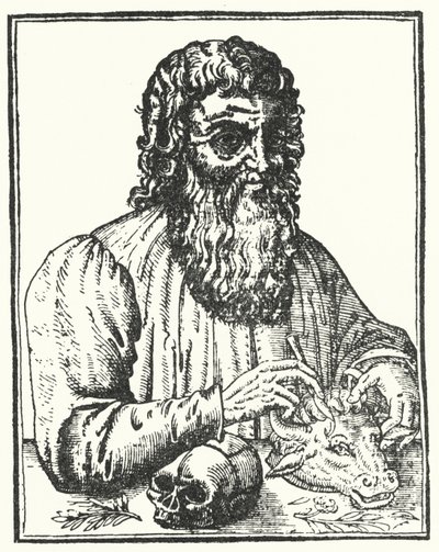 Hippocrates van Kos, De Prins der Artsen (gravure) door French School
