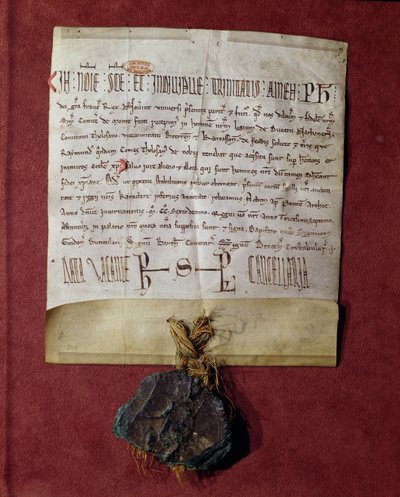 Hulde aan koning Filips II (1165-1223) van Simon de Montfort (c.1160-1218) voor de gebieden die in beslag zijn genomen van Raymond VI (1197-1249) c.1216 door French School