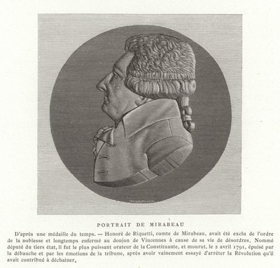Honore Gabriel Riqueti, graaf van Mirabeau door French School