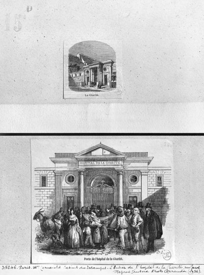 Hopital de la Charite, de toegangspoort aan de rue Jacob, Parijs door French School