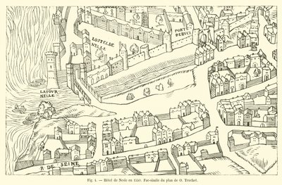 Hotel de Nesle in 1550, Fac-simile van het plan van O Truchet door French School