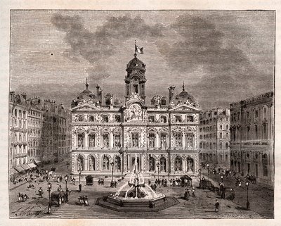 Hotel de Ville de Lyon - gravure in 