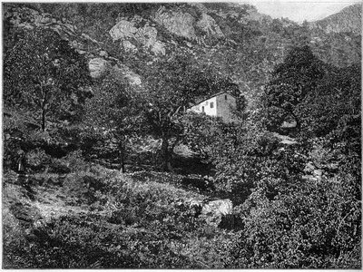 Huis van bandieten in de Pentica op Corsica. door French School