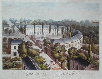 Woningbouwproject (voltooid) in de Quartier Orleans, rue Halle, ca. 1840-50 door French School