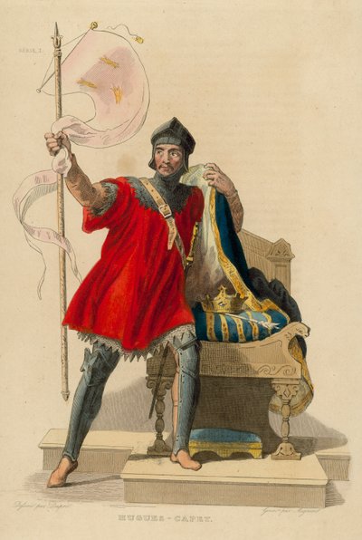 Hugues-Capet (gekleurde gravure) door French School