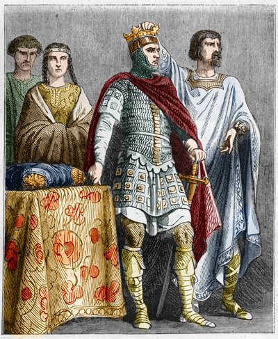 Hugues de Grote kroont Raoul of Rodolphe van Bourgondië, Hertog van Bourgondië en Koning van Frankrijk. Gravure in "Histoire De France En Cent Paintings door Paul Lehugeur" 1891 door French School