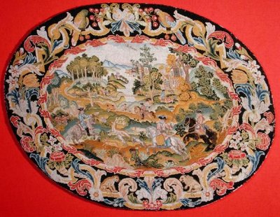 Jachtscène, c.1710-35 (borduurwerk op canvas) door French School
