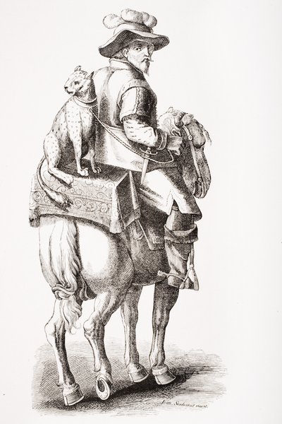 Jagen met een luipaard, naar Jan Stradan, uit 