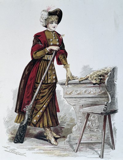 Jacht, vrouw - in "La Nouvelle Mode", september 1898 door French School