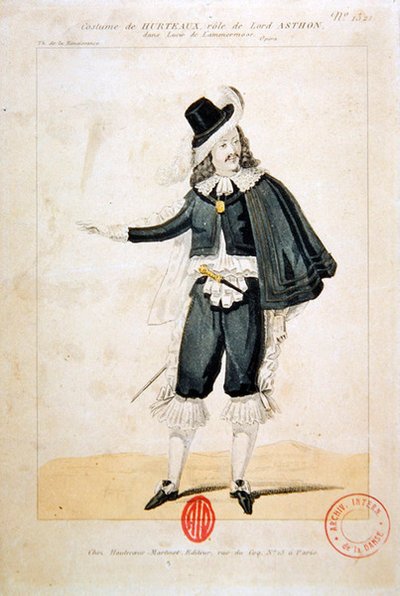 Hurteaux in de rol van Lord Enrico Ashton in de opera Lucie de Lammermoor van Gaetano Donizetti door French School