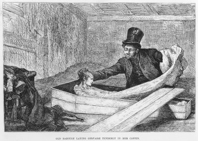 Illustratie voor De Assommoir, een realistische roman, door Emile Zola (gravure) door French School
