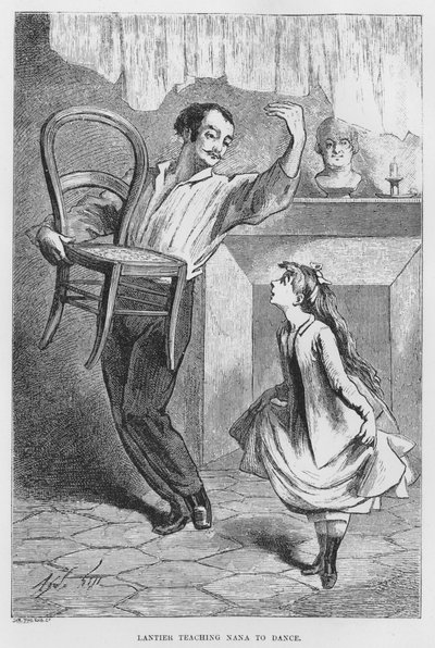 Illustratie voor De Assommoir, een realistische roman, door Emile Zola (gravure) door French School