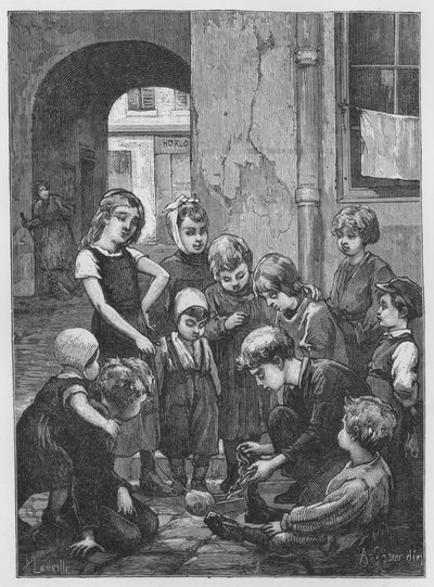Illustratie voor De Assommoir, een realistische roman, door Emile Zola (gravure) door French School