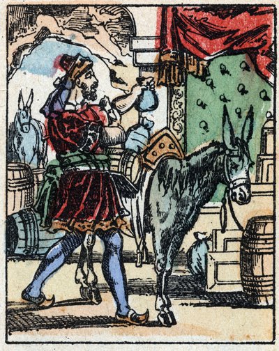 Illustratie voor de verhalen van Duizend-en-een-nacht. Ali-Baba. Houtsnede van Imaging Pellerin - Epinal, sd. Eind 19e eeuw. door French School