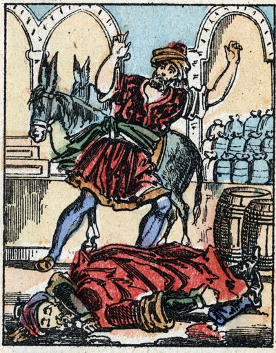 Illustratie voor de verhalen van Duizend-en-een-nacht. Ali-Baba. Houtsnede van Imaging Pellerin - Epinal, sd. Eind 19e eeuw. door French School