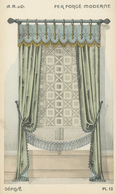 Illustratie uit interieurontwerpproductcatalogus van A R & Cie, Frankrijk door French School