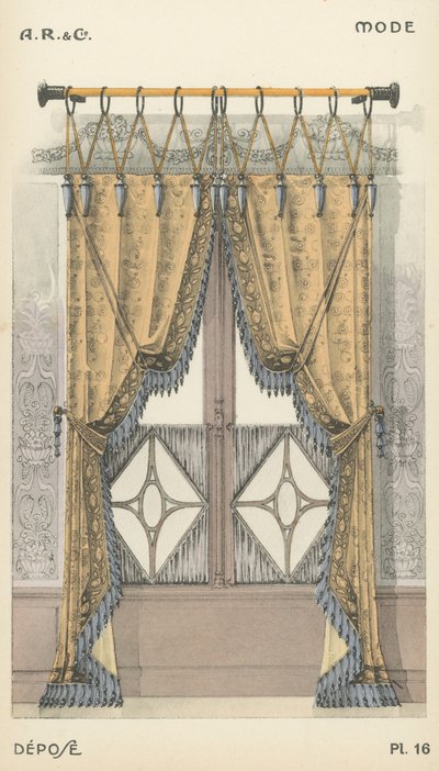 Illustratie uit interieurontwerpproductcatalogus van A R & Cie, Frankrijk door French School