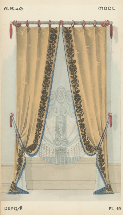 Illustratie uit interieurontwerpproductcatalogus van A R & Cie, Frankrijk door French School