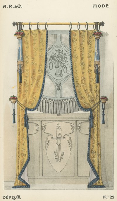 Illustratie uit interieurontwerpproductcatalogus van A R & Cie, Frankrijk door French School