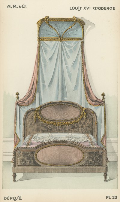 Illustratie uit interieurontwerpproductcatalogus van A R & Cie, Frankrijk door French School
