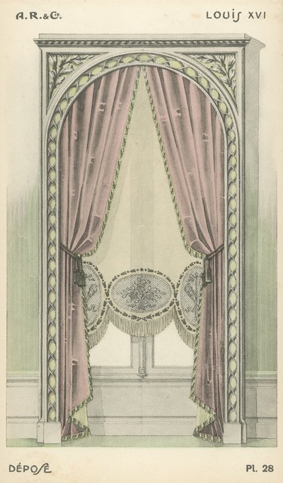 Illustratie uit interieurontwerpproductcatalogus van A R & Cie, Frankrijk door French School