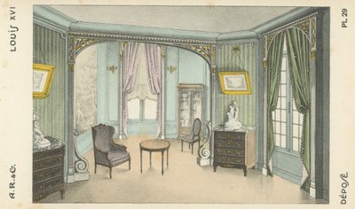 Illustratie uit interieurontwerpproductcatalogus van A R & Cie, Frankrijk door French School