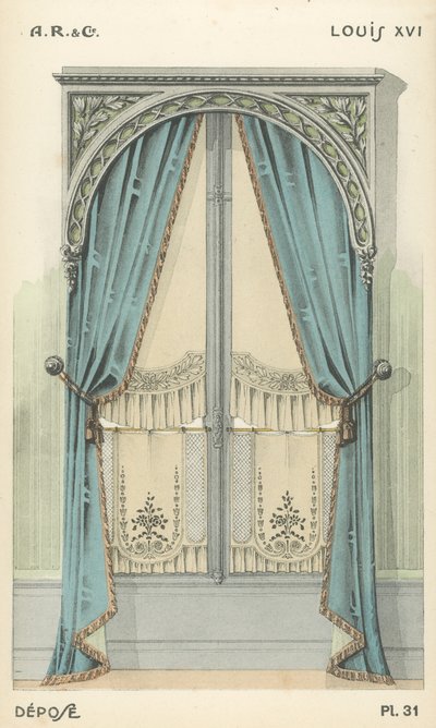 Illustratie uit interieurontwerpproductcatalogus van A R & Cie, Frankrijk door French School