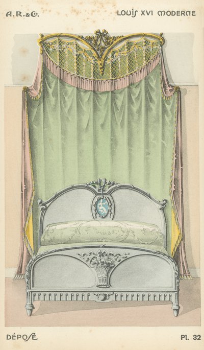 Illustratie uit interieurontwerpproductcatalogus van A R & Cie, Frankrijk door French School