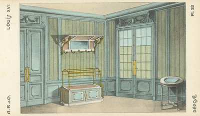 Illustratie uit interieurontwerpproductcatalogus van A R & Cie, Frankrijk door French School