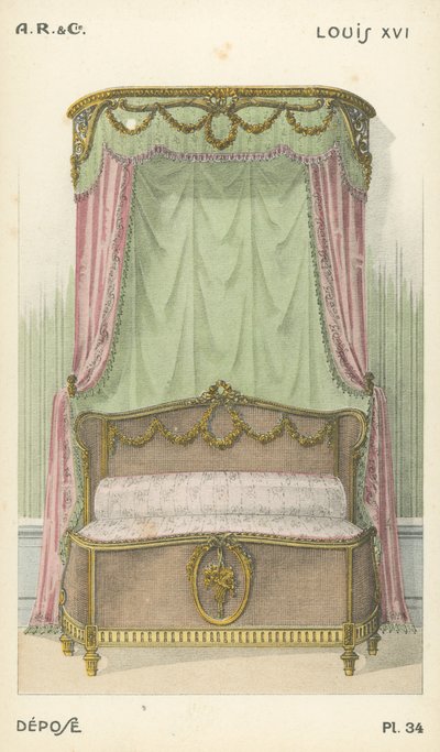 Illustratie uit interieurontwerpproductcatalogus van A R & Cie, Frankrijk door French School