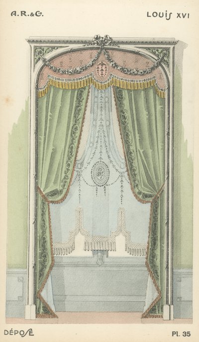 Illustratie uit interieurontwerpproductcatalogus van A R & Cie, Frankrijk door French School
