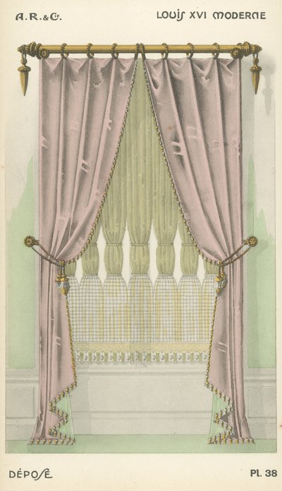 Illustratie uit interieurontwerpproductcatalogus van A R & Cie, Frankrijk door French School