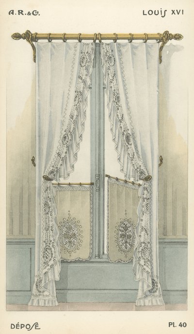 Illustratie uit interieurontwerpproductcatalogus van A R & Cie, Frankrijk door French School