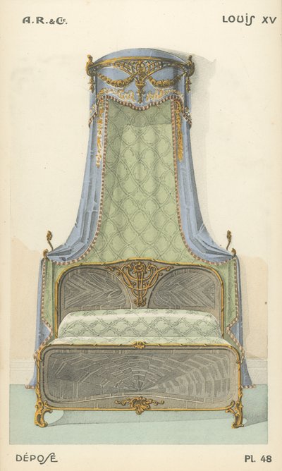 Illustratie uit interieurontwerpproductcatalogus van A R & Cie, Frankrijk door French School
