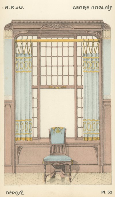 Illustratie uit interieurontwerpproductcatalogus van A R & Cie, Frankrijk door French School