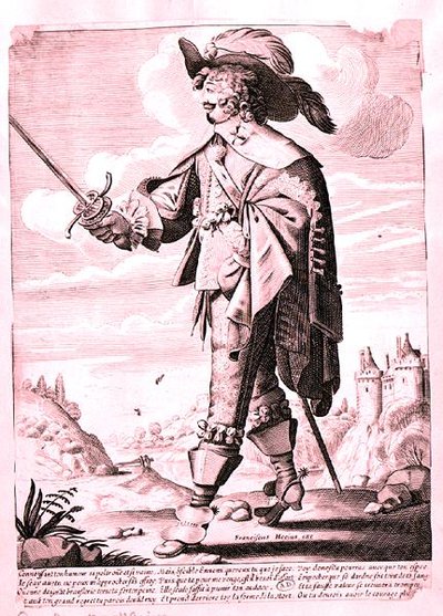 Illustratie van een soldaat onder het bewind van Lodewijk XIII (1601-43) door French School