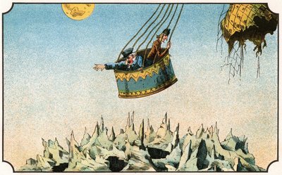 Illustratie van het boek "Reis naar de maan voor 1900" door A. de Ville-d