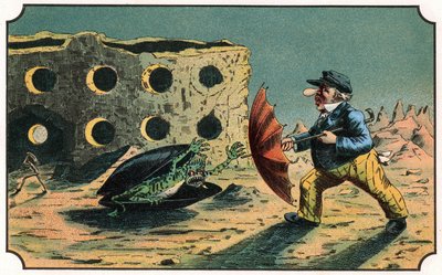 Illustratie van het boek "Reis naar de maan voor 1900" door A. de Ville-d