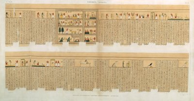 Illustraties van een Pampus-manuscript met hiërogliefen, Hypogees, Thebe, plaat 75 uit Vol II van `Beschrijvingen van Egypte`, gegraveerd door Willemin, uitgegeven 1822 door French School