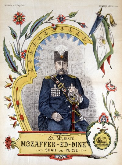 Afbeelding van Epinal, Mozaffer ed dine (Mozaffer-ed-dine, Mozzafar-al-Din, Mozzafar al Din, Mozaffaredin) sjah van Perzië van 1896 tot 1906 door French School