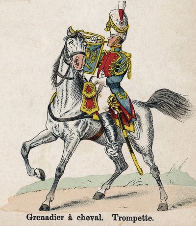 Keizerlijke Garde Napoleon I: Grenadier te paard - Trompet. Plaat uit het boek Les Uniforms de l