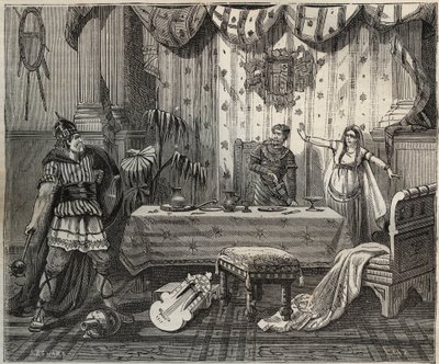 In 978 betrad Lotharius (941-986), koning der Franken, het paleis van Otto II van het Heilige Roomse Rijk (955-983) en zijn vrouw Theophano in Aken, maar de keizerlijke familie wist te ontsnappen. illustratie door French School