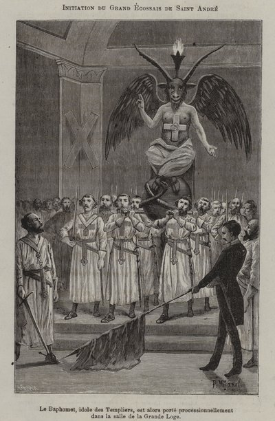 Inwijding van een ridder van Sint-Andreas (gravure) door French School