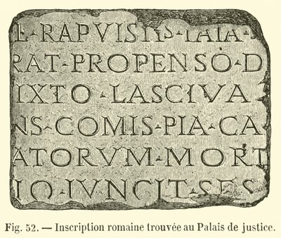 Romeinse inscriptie gevonden bij het Paleis van Justitie door French School