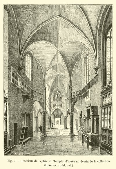 Interieur van de kerk van de Tempel; naar een tekening uit de collectie van d