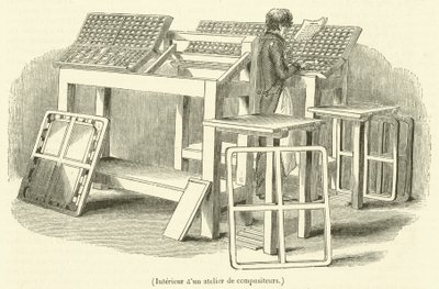 Interieur van een componistenatelier door French School