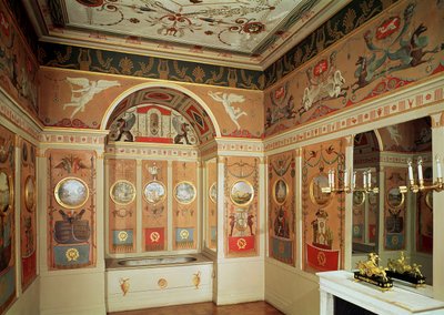 Interieur van Napoleons badkamer, gebouwd in 1807 door French School