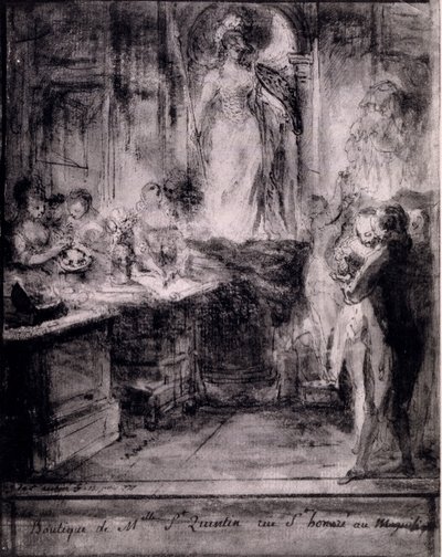 Interieur van Venetiaanse winkel, 1777 door French School